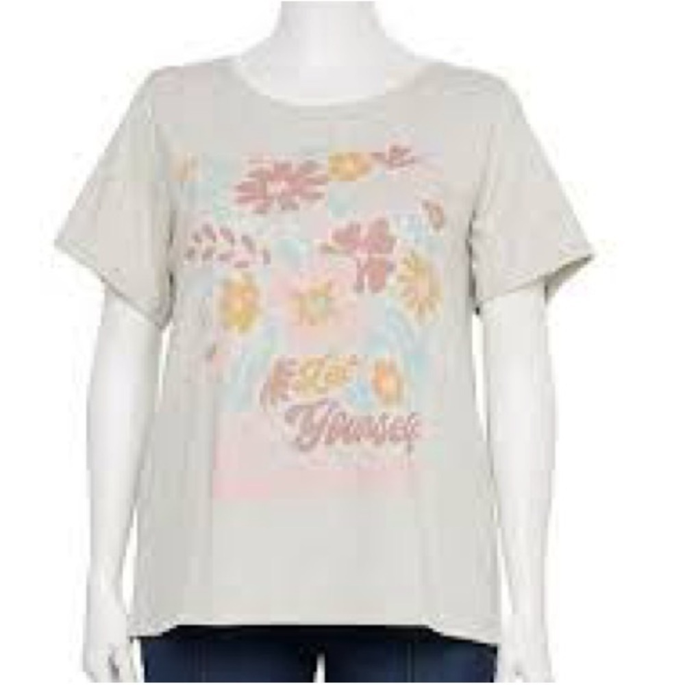Fleurish let yourself bloom grey tshirt